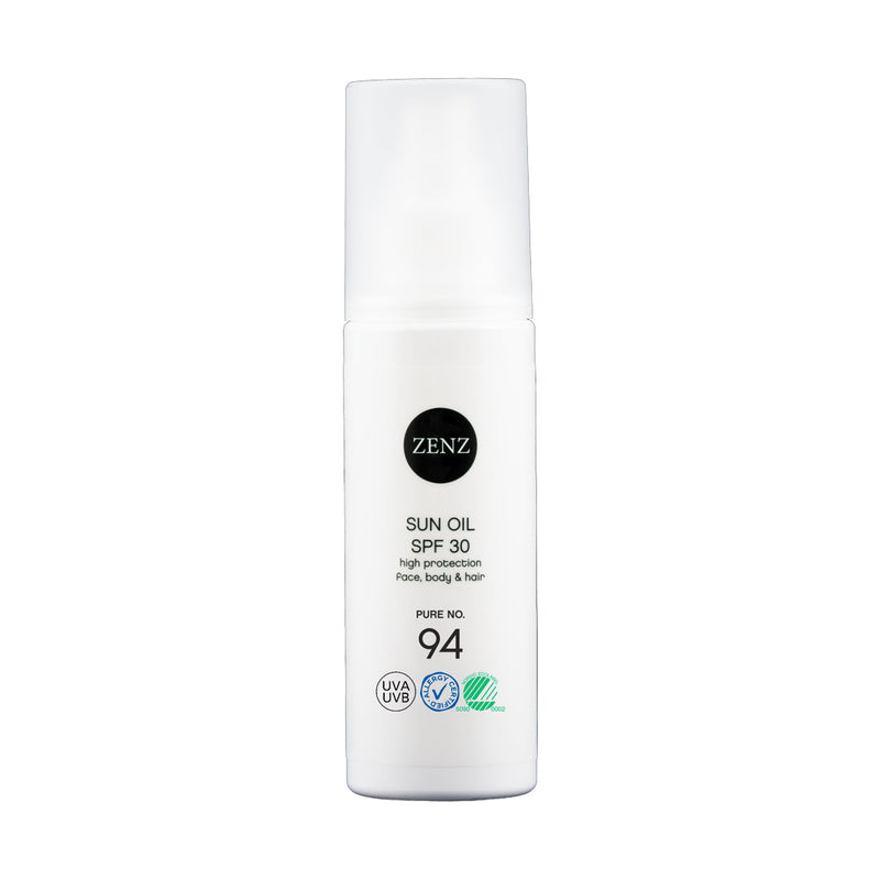 Sun Oil SPF 30 high protection face, body &amp; hair, pure no. 94, UVA, UVB, allergie gecertificeerd, nordic swan ecolabel