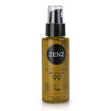 Olie fra ZENZ af 100% naturlige og certificeret økologiske ingredienser i 100 ml flaske med pumpe, organic oil treatment deep wood no. 99, cosmos ecocert, vegan, ocean waste plastic, natural & certified organic ingredients, 100ml, 3.4 fl oz